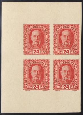 ** - Österr. Freimarkenausg. 1916/18 - 24 Heller Freimarke "Kaiser Franz Joseph" UNGEZÄHNTER PROBEDRUCK, - Briefmarken