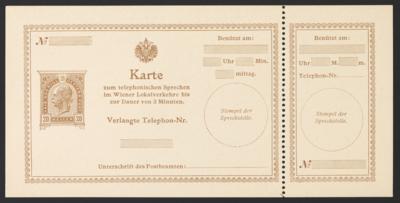 ** - Österr. Monarchie - Telephondienst - Sprechkarten Spez. Dr. Ferchenbauer Nr. 15 (Oktober 1905), - Briefmarken