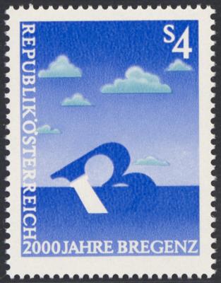 ** - Österr. Nr. 1836 F (2000 Jahre Bregenz), - Briefmarken