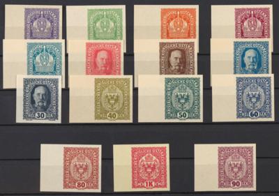 ** - Österr. Nr. 185U/99U (Freimarken 1916/18 Kaiser/Kaiserkrone UNGEZÄHNT), - Briefmarken