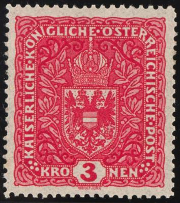 ** - Österr. Nr. 205xII (3 Kronen Wappenzeichnung 1917 im BREITFORMAT (26 x 29 mm), - Stamps