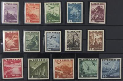 ** - Österr. Nr. 598U/612U IMPRIMATUR (Flug 1935 ungezähnt), - Stamps