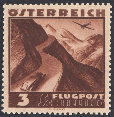 (*) - Österr. Nr. 610 P III (3 S Flug 1935), - Francobolli