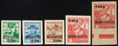 **/(*) - Österr. Nr. 613U/16U (WH II UNGEZÄHNT) ** sowie Nr.616PUII auf Andruckpapier, - Stamps