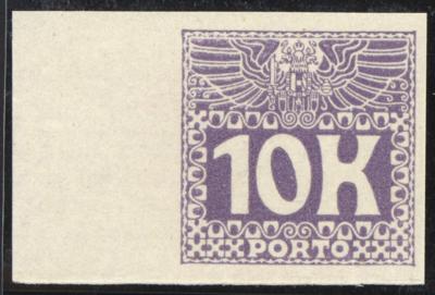 ** - Österr. Porto Nr. 46U (10Kr. 1911 UNGEZÄHNT) vom linken Rand, - Stamps