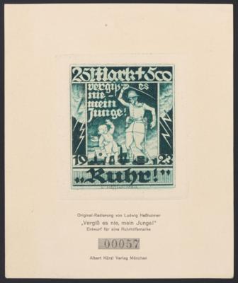 Ludwig Hesshaimer - 8 verschiedene Origina - Radierungen, - Briefmarken