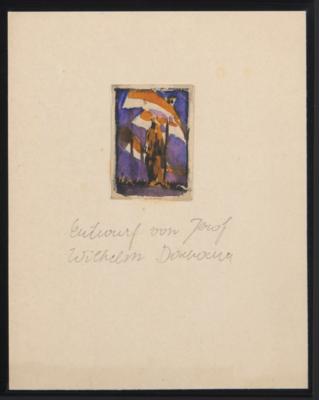 Österr. ca. 1948/1950 - 5 Bunt- und 6 Bleistiftentwürfe von Dachauer in versch. Formaten, - Briefmarken