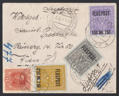 Poststück - Flieger Kurierlinie Krakau - Wien: ERSTFLUG KRAKAU - WIEN, - Stamps