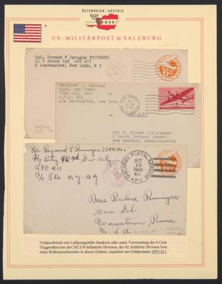 Poststück - Österreich 1945 Frühbesetzungen in SALZBURG neun US-Feldpostbriefe der APOS 411, - Stamps