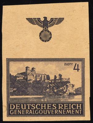 (*) - D. Bes. WK II Gen. Gouv. Nr. 114P3 vom Bogenonberand (auf Andruckpapier) , - Briefmarken
