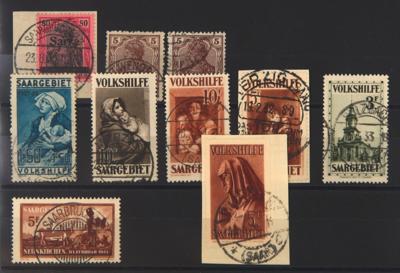 .gestempelt/Briefstück - Sammlung Saargebiet u.a. Nr. 16 gepr. Burger, - Briefmarken
