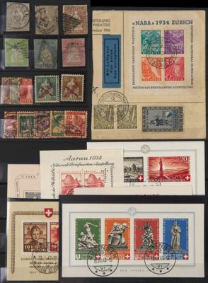 .gestempelt/*/Briefstück . Sammlung Schweiz ca. 1850/1943 u.a. Nr. 5 mit Fotoattest Sorani, - Briefmarken