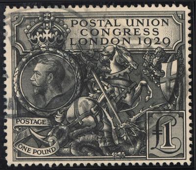 .gestempelt - Großbrit. Nr. 174 (1 Pfund Weltpostkongress London 1929), - Stamps and postcards