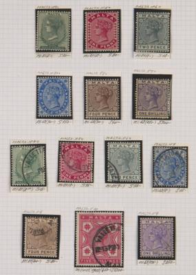 .gestempelt/*/(*) - Partie ältere Ausg. Zypern - Malta - Gibraltar u. etwas Ionische Inseln, - Briefmarken