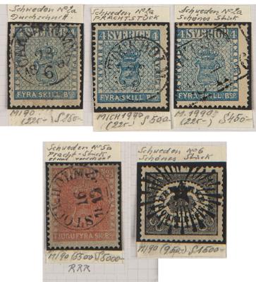 .gestempelt/Poststück - Partie Alt - Schweden aus ca. 1858/1889 mit Porto - und Dienstmarken, - Briefmarken