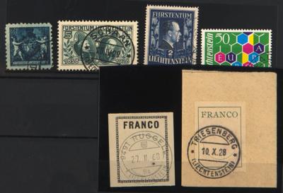 .gestempelt - Prachtsammlung LIECHTENSTEIN Ausg. 1912-1960 überkpl. dar. Plattennr., - Briefmarken