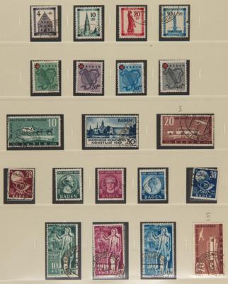 .gestempelt - Sammlung Franz. Zone u.a. mit Württemberg Block Nr. 1, - Briefmarken