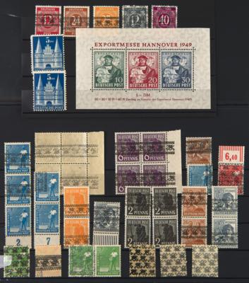 ** - Sammlung Bizone und Allgemein. Ausag., - Stamps and postcards