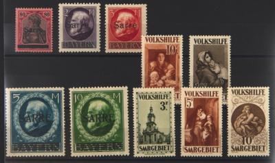 */** - Sammlung Saargebiet u.a. mit Nr. 16, - Stamps and postcards