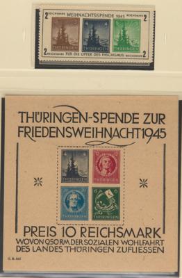 **/* - Sammlung Sowjet. Zone u.a. mit Thüringen Block Nr. 1xa (I) * (Fotoattest Ströh), - Briefmarken