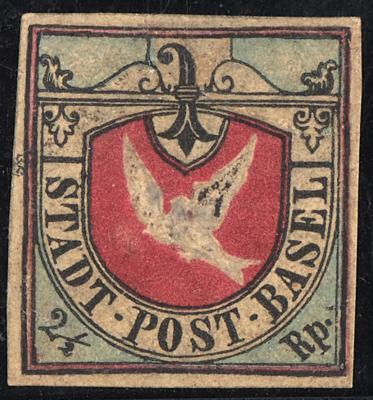 * - Schweiz - Kanton Basel Mi. Nr. 1a (2 1/2 Rp."Baslertaube") zweite Auflage, - Známky a pohlednice