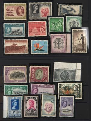 ** - Sehr schöne Sammlung frühe Ausgaben Queen Elisabeth II mit allen Schlüsselsätzen, - Briefmarken