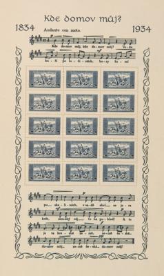 (*) - Tschechosl. - Sogen. "HYMNENBLOCK" (Kde Domov Muj?), - Briefmarken