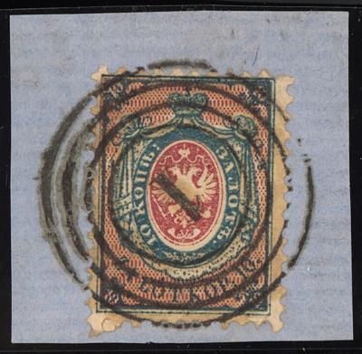 Briefstück - Polen Nr. 1 mit Ring - Nummernstempel "1" von Warschau, - Briefmarken