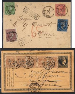 Poststück/Briefstück - Partie Poststücke meist älteres Griechenland u.a. mit Auslandspst nach Bulgarien und Österreich, - Známky a pohlednice