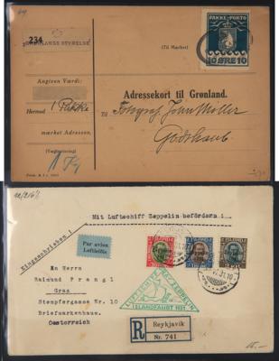 Poststück/Briefstück - Partie Poststücke Nordeuropa mit Grönland - Island - Schweden - Dänemark, - Známky a pohlednice