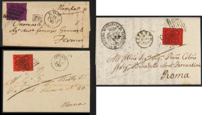 Poststück - Kirchenstaat + 1868/70 - 11 div. Briefe bzw. Brftle. meist frank. mit 10 Cent. (4 Stück und 2 Paare), - Briefmarken