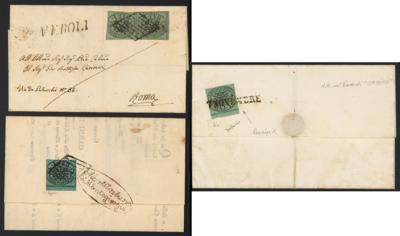 Poststück - Kirchenstaat Nr. 2 I waagr. Paar mit Rotstpl. entwertet, - Briefmarken