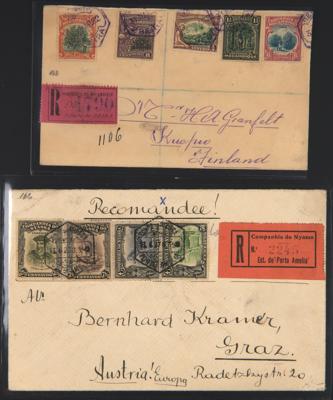 Poststück - Partie Poststücke Portugiesische Kolonien u.a. Rekobrief aus Mocambique nach Finnland aus 1922, - Briefmarken