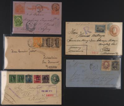 Poststück - Partie Poststücke Süd- und Mittelamerika mit interess. destinationen, - Briefmarken