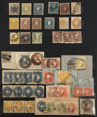 .gestempelt/Briefstück/(*)/* - Partie Österr. Monarchie ca. 1850/67 mit etwas Lombardei etc., - Francobolli e cartoline