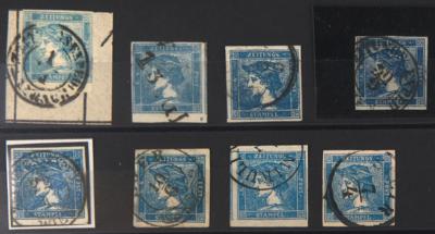 .gestempelt/Briefstück - Partie Österr. Nr. 6 (Blauer Merkur), - Známky a pohlednice