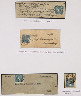 .gestempelt/Briefstück/Poststück - Partie Österr. Nr. 6 mit interess. Entwertungen, - Stamps and postcards