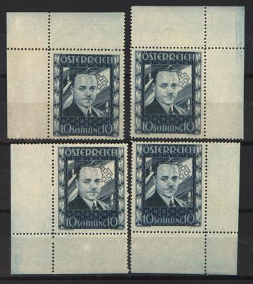 **/* - Österr. 10 S Dollfuss -Marken aus den 4 Bogenecken, - Francobolli e cartoline