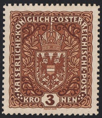 (*) - Österr. 1916 -   ANK Nr. 201 P Farbprobe der 3 Kronen in Braun ohne Gummi, - Stamps and postcards