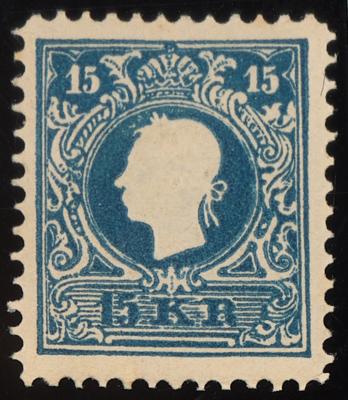 ** - Österr. - Neudruck 1866 der 15 Kr. Ausg. 1858 (Nr. 15ND), - Briefmarken
