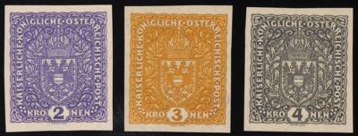 (*) - Österr. Nr. 225PU/227PU (Flugpostmarken 1918 auf weißem Papier als PROBEDRUCKE OHNE AUFDRUCK), - Francobolli e cartoline