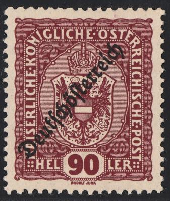 ** - Österr. Nr. 241y (90 Heller Freimarkenausg. 1918/19AUF DICKEM PAPIER (0,095 mm)), - Francobolli e cartoline