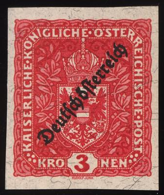 ** - Österr. Nr. 244 U (3 Kronen Freimarke 1919 UNGEZÄHNT), - Známky a pohlednice
