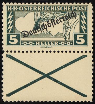 ** - Österr. Nr. 253DKr (5 Heller Eilmarke mit anhängendem Andreaskreuz in L 12 1/2 : 11 1/2), - Stamps and postcards