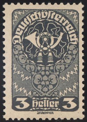 ** - Österr. Nr. 255c (3 Heller SCHWARZGRAU), - Briefmarken