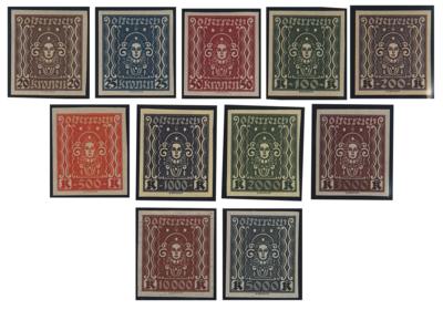 ** - Österr. Nr. 398U/408U (Allegorie 1922/24 UNGEZÄHNT), - Stamps and postcards