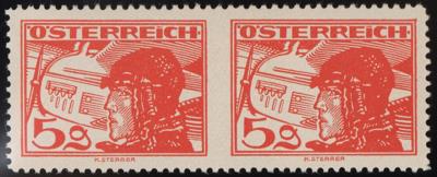 ** - Österr. Nr. 469 UMs (5 Gr. Flug 1925/30 IM WAAGRECHTEN PAAR   MITTE UNGEZÄHNT), - Známky a pohlednice