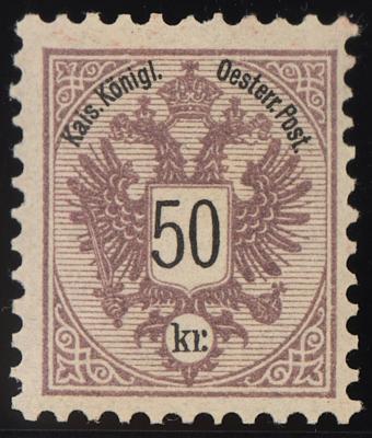 ** - Österr. Nr. 49b braunlila, - Stamps and postcards