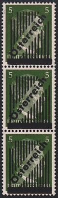 ** - Österr. Nr. 668 I senkr. Dreierstreifen in allen 3 Typen + Plattenfehler "kurzes i", - Briefmarken