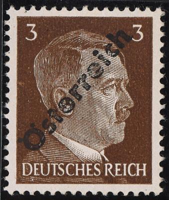 ** - Österr. Nr. IV dunkelbraun mit Abklatsch + Plattenfehler "h mit Fuß", - Briefmarken